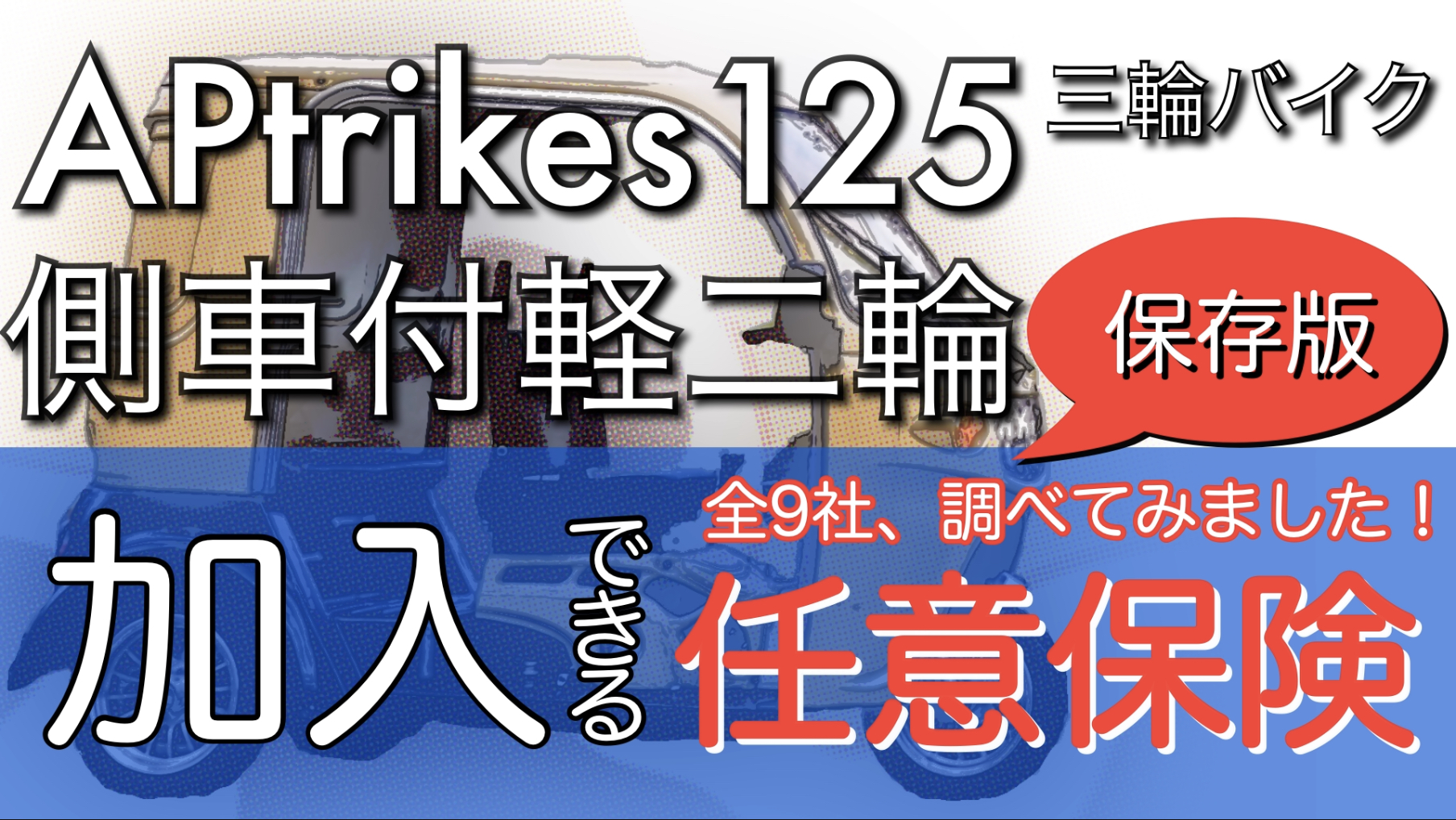 APtrikes125 (側車付軽二輪) が加入できるバイク任意保険を調べました | 三人家族の三輪バイク